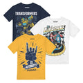 Marineblau-Weiß-Gelb - Front - Transformers - T-Shirt für Jungen (3er-Pack)