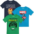 Bunt - Front - Marvel Avengers - T-Shirt für Jungen (3er-Pack)