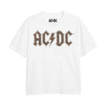 Weiß-Braun - Front - AC-DC - T-Shirt Logo für Mädchen
