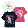 Weiß-Pink-Marineblau - Front - Peppa Pig - T-Shirt für Mädchen (3er-Pack)