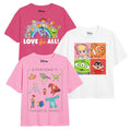 Weiß-Pink - Front - Disney - "Pixer All Time Favourites" T-Shirt für Mädchen (3er-Pack)