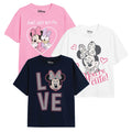 Pink-Weiß-Marineblau - Front - Disney - "Minnie Mouse & Daisy" T-Shirt für Mädchen (3er-Pack)