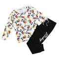 Weiß-Schwarz-Gelb - Front - Disney - "Mickey Forever" Schlafanzug mit langer Hose für Damen