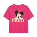 Fuchsie - Front - Mickey Mouse - "Cute" T-Shirt für Mädchen