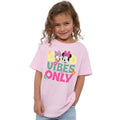 Hellrosa - Side - Disney - "Good Vibes Only" T-Shirt für Mädchen
