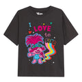 Holzkohle - Front - Trolls - "I Love To Sing" T-Shirt für Mädchen
