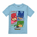 Hellblau - Front - PJ Masks - "Comic Heroes" T-Shirt für Jungen