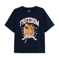 Marineblau - Front - Spirit - "Freedom" T-Shirt für Mädchen