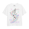 Weiß - Front - Frozen - "Be Unique" T-Shirt für Mädchen