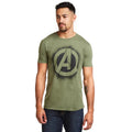 Militärgrün - Side - Avengers - T-Shirt Logo für Herren