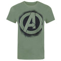 Militärgrün - Front - Avengers - T-Shirt Logo für Herren