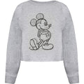 Grau meliert - Front - Disney - Kurzes Sweatshirt für Damen
