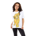Weiß-Gelb-Schwarz - Lifestyle - The Lion King - "Happy" T-Shirt für Damen
