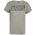 Helles Khaki - Front - Marvel - T-Shirt Logo für Damen