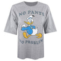 Grau meliert - Front - Disney - "No Pants No Problem" T-Shirt Übergroß für Damen