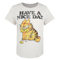 Altweiß-Orange-Schwarz - Front - Garfield - "Have A Nice Day" T-Shirt für Damen