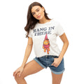 Altweiß-Schwarz-Orange - Side - Garfield - "Hanging Out" T-Shirt für Damen