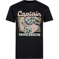 Schwarz - Front - Captain America - "70's" T-Shirt für Herren