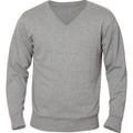 Grau meliert - Front - Clique - "Aston" Sweatshirt V-Ausschnitt für Herren