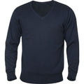 Dunkel-Marineblau - Front - Clique - "Aston" Sweatshirt V-Ausschnitt für Herren