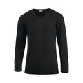 Schwarz - Front - Clique - "Aston" Sweatshirt V-Ausschnitt für Herren