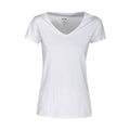 Weiß - Front - James Harvest - "Whailford" T-Shirt V-Ausschnitt für Damen