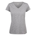 Grau meliert - Front - James Harvest - "Whailford" T-Shirt V-Ausschnitt für Damen