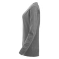 Grau meliert - Lifestyle - Clique - "Aston" Sweatshirt V-Ausschnitt für Damen