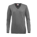 Grau meliert - Front - Clique - "Aston" Sweatshirt V-Ausschnitt für Damen