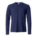 Dunkel-Marineblau - Front - Clique - "Basic" T-Shirt für Herren Langärmlig