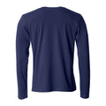 Dunkel-Marineblau - Back - Clique - "Basic" T-Shirt für Herren Langärmlig