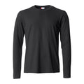 Schwarz - Front - Clique - "Basic" T-Shirt für Herren Langärmlig