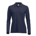 Dunkel-Marineblau - Front - Clique - "Classic Marion" Poloshirt für Damen Langärmlig
