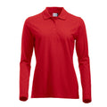 Rot - Front - Clique - "Classic Marion" Poloshirt für Damen Langärmlig