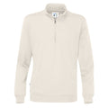 Naturweiß - Front - Cottover - Sweatshirt mit halbem Reißverschluss für Herren-Damen Unisex