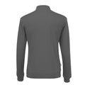 Anthrazit - Back - Cottover - Sweatshirt mit halbem Reißverschluss für Herren-Damen Unisex