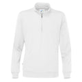 Weiß - Front - Cottover - Sweatshirt mit halbem Reißverschluss für Herren-Damen Unisex