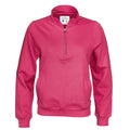 Dunkle Kirsche - Front - Cottover - Sweatshirt mit halbem Reißverschluss für Herren-Damen Unisex