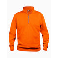 Auffälliges Orange - Front - Clique - "Basic" Sweatshirt mit halbem Reißverschluss für Herren-Damen Unisex