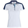 Weiß-Marineblau - Front - Clique - "Pittsford" Poloshirt für Damen