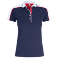 Dunkel-Marineblau-Weiß - Front - Clique - "Pittsford" Poloshirt für Damen