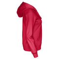 Rot - Side - Cottover - Hoodie mit durchgehendem Reißverschluss für Damen