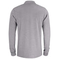 Grau - Back - Clique - "Basic" Poloshirt für Herren-Damen Unisex Langärmlig