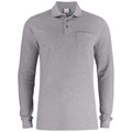 Grau - Front - Clique - "Basic" Poloshirt für Herren-Damen Unisex Langärmlig