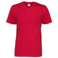 Rot - Front - Cottover - T-Shirt V-Ausschnitt für Herren
