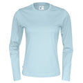 Himmelblau - Front - Cottover - T-Shirt für Damen Langärmlig