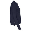 Marineblau - Side - Cottover - Poloshirt für Damen Langärmlig