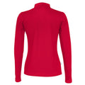 Rot - Back - Cottover - Poloshirt für Damen Langärmlig