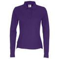 Violett - Front - Cottover - Poloshirt für Damen Langärmlig