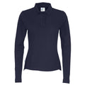 Marineblau - Front - Cottover - Poloshirt für Damen Langärmlig